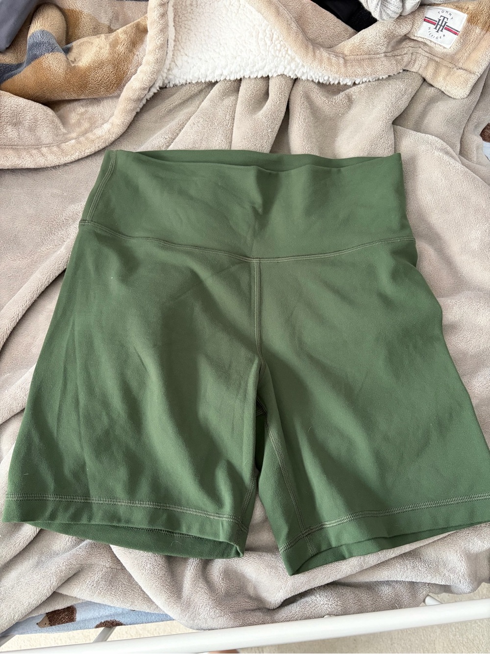 Aritzia Olive Green High-Rise Bike Shorts